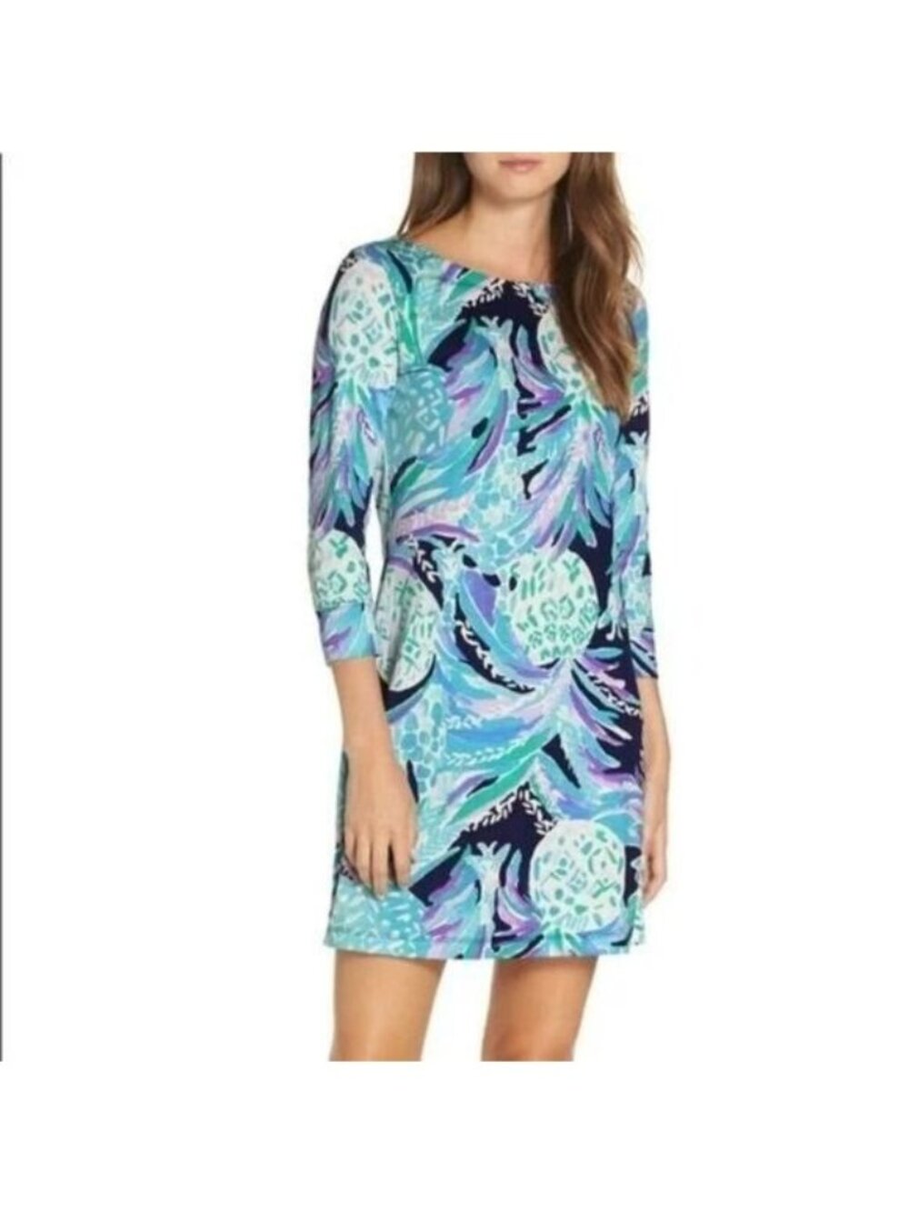 Lilly Pulitzer Hollee Navy Blue Alotta Colada Back Cut Out Dress Size XXS